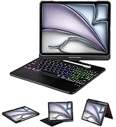 LENRICH Keyboard Case for iPad Air 13 inch M3 2025&M2 2024, 360 Rotatable Wireless Folio 180 Swiv...