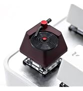 Tapbloom Artisan Keycap, Vinyl Record Player Custom Cap (Brown and Black) | Retro Key Caps for MX...