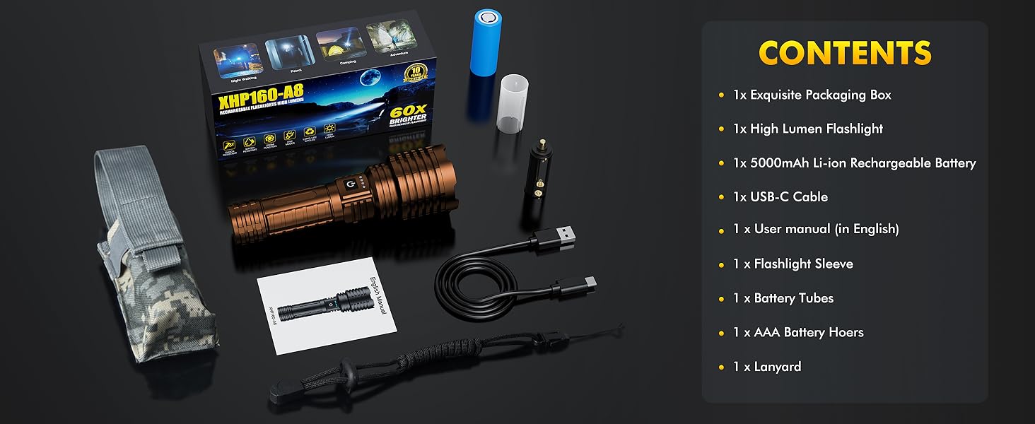 super bright flashlight Brown