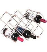Buruis Countertop Wine Rack - 10 Bottle Wine Holder for Red White Wine Storage - Freestanding Met...