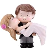Lovers Bride Groom Statue for Fairy Garden,Dollhouse,Wedding Cake Toppers, Non-Edible Cake Decora...