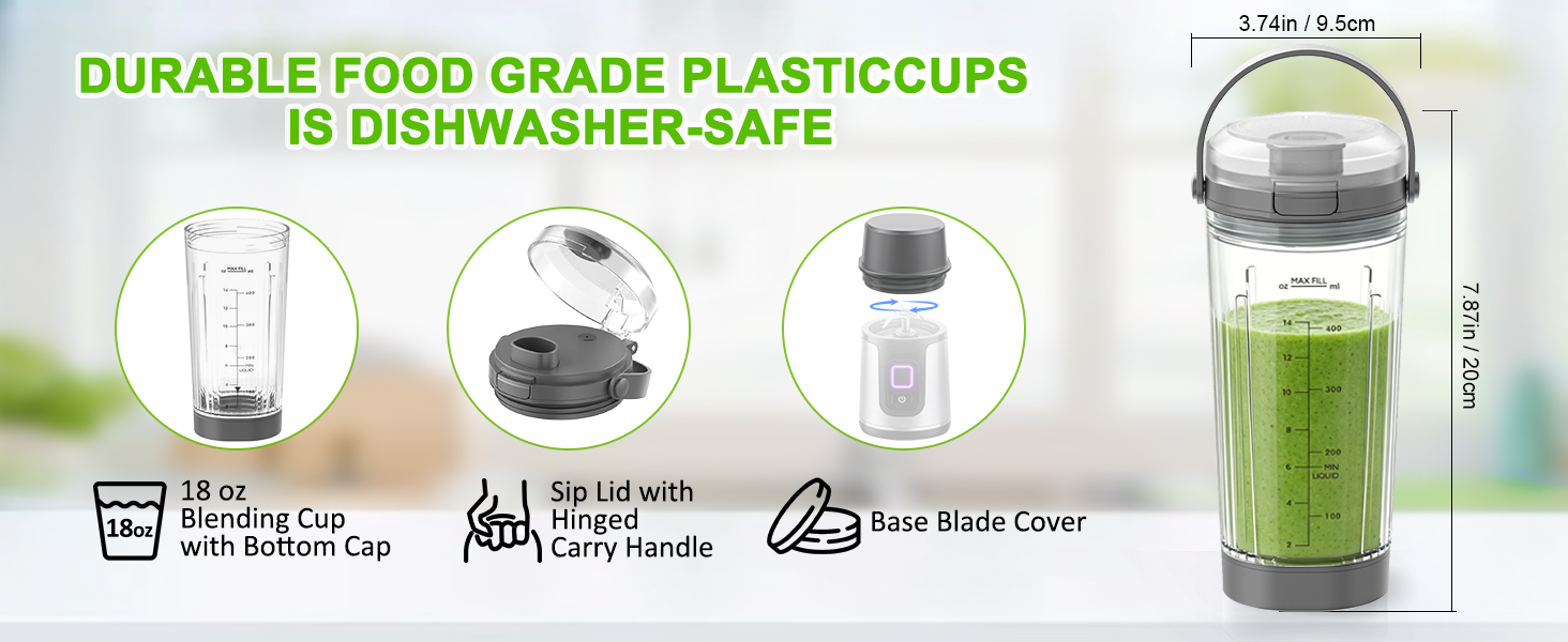 18oz Cup for Ninja Blast Portable Blender
