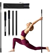 Yoga Stick 5 ft, Sturdy Steel Adjustable Stretching Stick for Mobility, Balance and Flexibility, ...