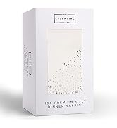 Stylish 7.5 x 4.25 Inch Silver Dinner Napkins, 100 Pack of White and Silver Napkins - Add Sparkle...