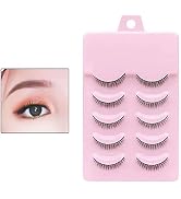 5Pair False Eyelashes 8mm Short Fake Mink Lashes Enlarge Eyes Natural Perfect Fitting Artificial ...