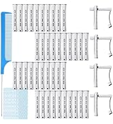 MOODKEY 48pcs Perm Rods, Plastic Hair Rollers Heatless Hair Curlers Set with 1pc Rat Tail Comb an...