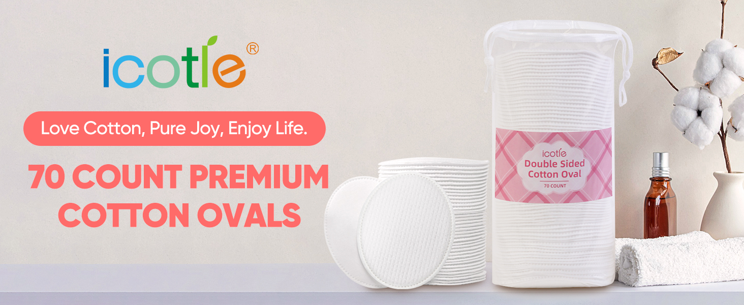 70 Count Large Oval Cotton Pads
