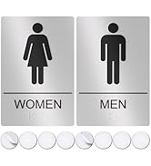 ASSURED SIGNS Restroom Signs, Bathroom Sign For Business - For Men and Women - 9" by 6" - ADA Com...