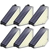TECKNET Solar Step Lights for Outside, 2 Modes Brightness Adjustable, 24 LEDs Solar Stair Lights ...