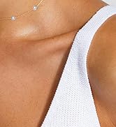 FUNEIA Dainty Pearl Necklace for Women Girls 14K Gold Plated Faux Pearl Choker Necklaces Trendy W...