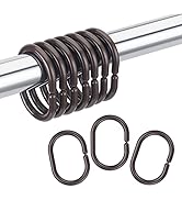 Amazer Plastic Shower Curtain Rings, 24 Pcs Brown Shower Curtain Rings, Shower Curtain Hooks Ring...