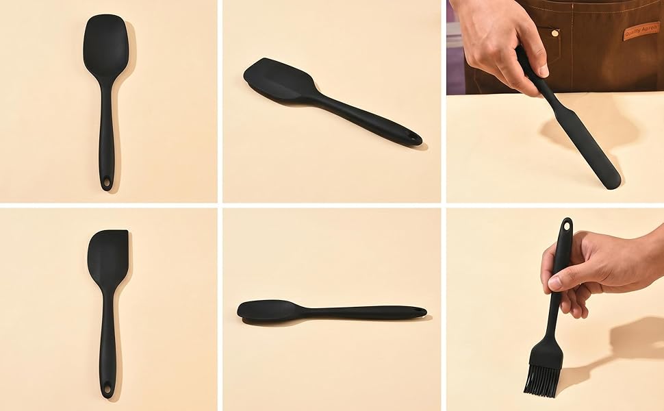Flexible silicone heads protect non-stick pans, glass bowls, and cookware.
