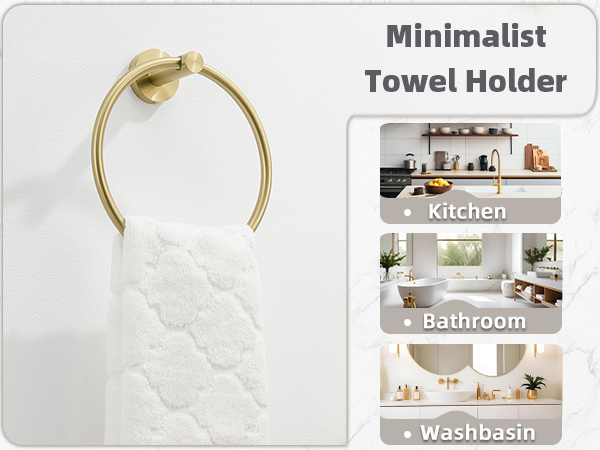 brushed gold hand towel ring