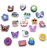 danytes 19pcs exclusive shoes with butterfly, flower, starfish, heart and other decorations for w...