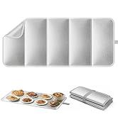 Heat Resistant Insulated Mat for Food Warming Mats with Elastic Storage Strap, Triple-Layer Alumi...