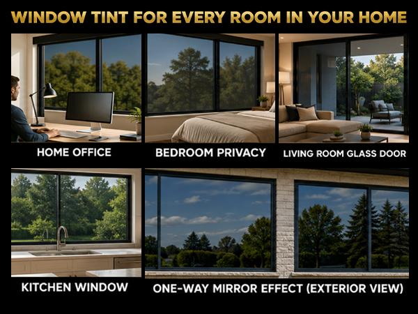 One way mirror tinting versatile sun blocker for kitchen window glass sliding doors.