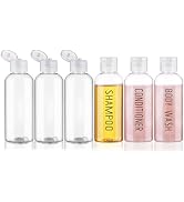 Wowang Travel Bottles for Toiletries 6 Pack 3.4oz TSA Approved Travel Shampoo Bottles Leak Proof ...