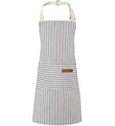 XLSXEXCL Stripes Kids Apron, Kids Cooking Aprons with 2 Pockets, Cute Kids Aprons for Cooking for...