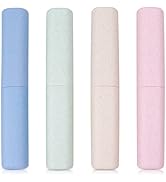 Hooqict 4 Pack Travel Toothbrush Case Portable Travel Toothbrush Holder Plastic Toothbrush Contai...
