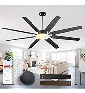 Amico Ceiling Fans with Lights, 72 inch Smart Ceiling Fan Compatible with Alexa/App/Remote Contro...
