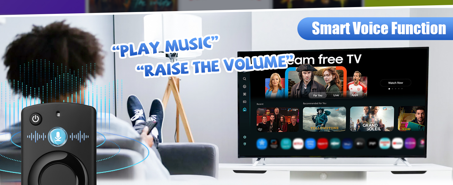 Replacement Voice Remote Control for All Fire-Series, TV Cube/Stick, Compatible with 4K Max/4K