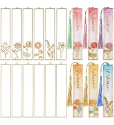 LET'S RESIN 12pcs Bookmark Bezels for Resin with Tassels, UV Resin Molds for DIY Bookmarks, Metal...