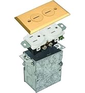Morris 84002 Residential Floor Box, Screw Lid, Brass, White Receptacle, 2-Pack