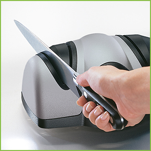 Precision grinding creates a precisely angled edge.
