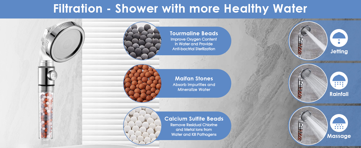 shower head with filter shower filter head filtered shower head for hard water