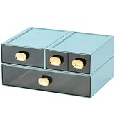 OSteed Spacious Desktop Storage Box, 1 Large 1 Middle & 2 Small Storage Drawers, Stackable Office...
