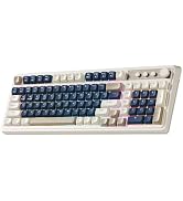 AULA 99 Key Keyboard, Wireless Gaming Keyboard Bluetooth Computer Keyboards Creamy Color Cute Mem...