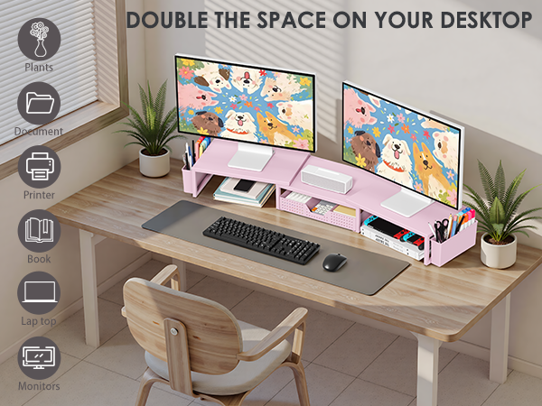 Dual Monitor Stand Riser