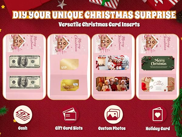 JollySpak 2Pcs Christmas Cash Gift Envelopes, Card Holder