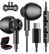USB C Headphones for Samsung S24+ S24 Ultra 23, Type C Earphones with Microphone Magnetic Volume ...