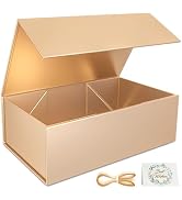RYDDOY Rose Gold Gift Box, 9.5x6x3'' Gift boxes for Presents with Lids Magnetic Closure Rectangle...