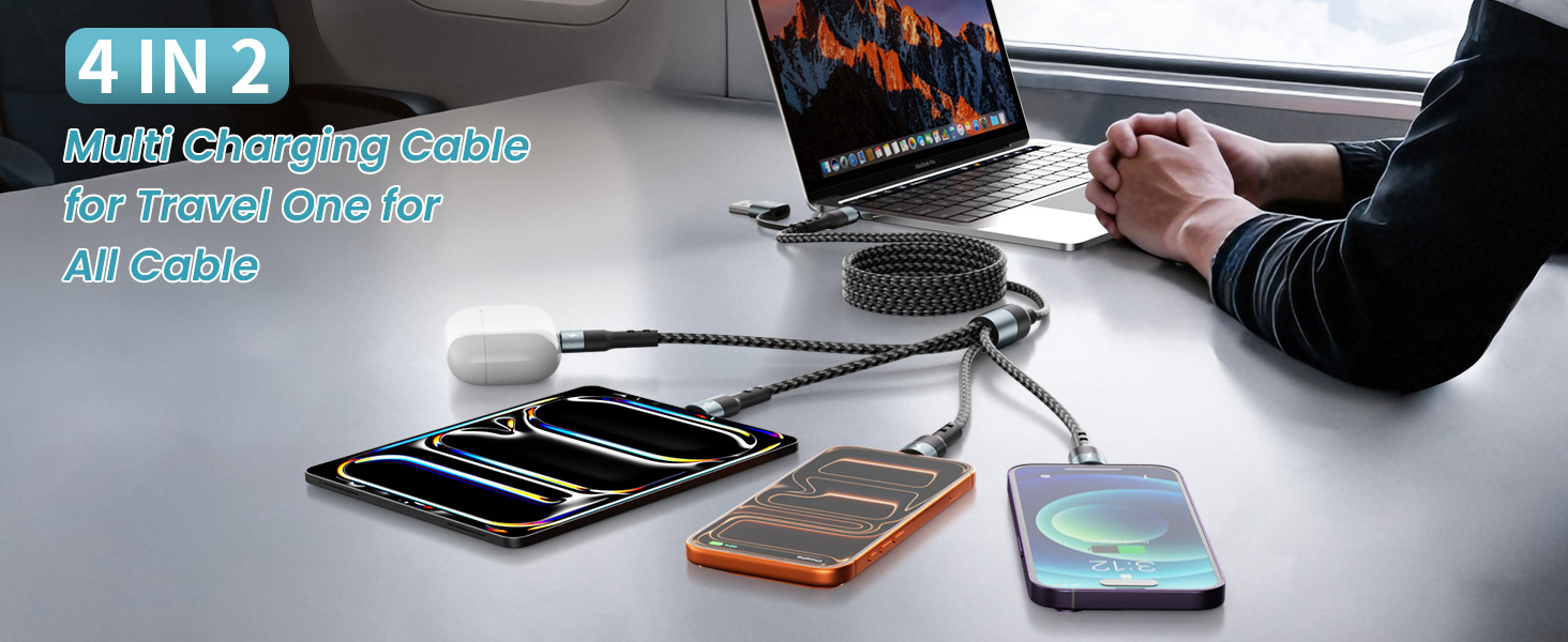 4IN2 Muti Charging Cable for Travel one for AII Cable