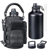 RXW 64 oz Insulated Water Bottle with Sleeve, Half Gallon Stainless Steel Tactical Water Jug Larg...
