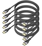 DIOOEER HDMI Cable 4FT 5-Pack 10K 8K 4K, HDMI 2.1 Cable 48Gbps Ultra High Speed HDMI Braided Cord...