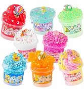 Slime Variety Pack Different Textures, 8 x 100ml Slimes Kit Include Cloud, Clear, Butter Slime, S...