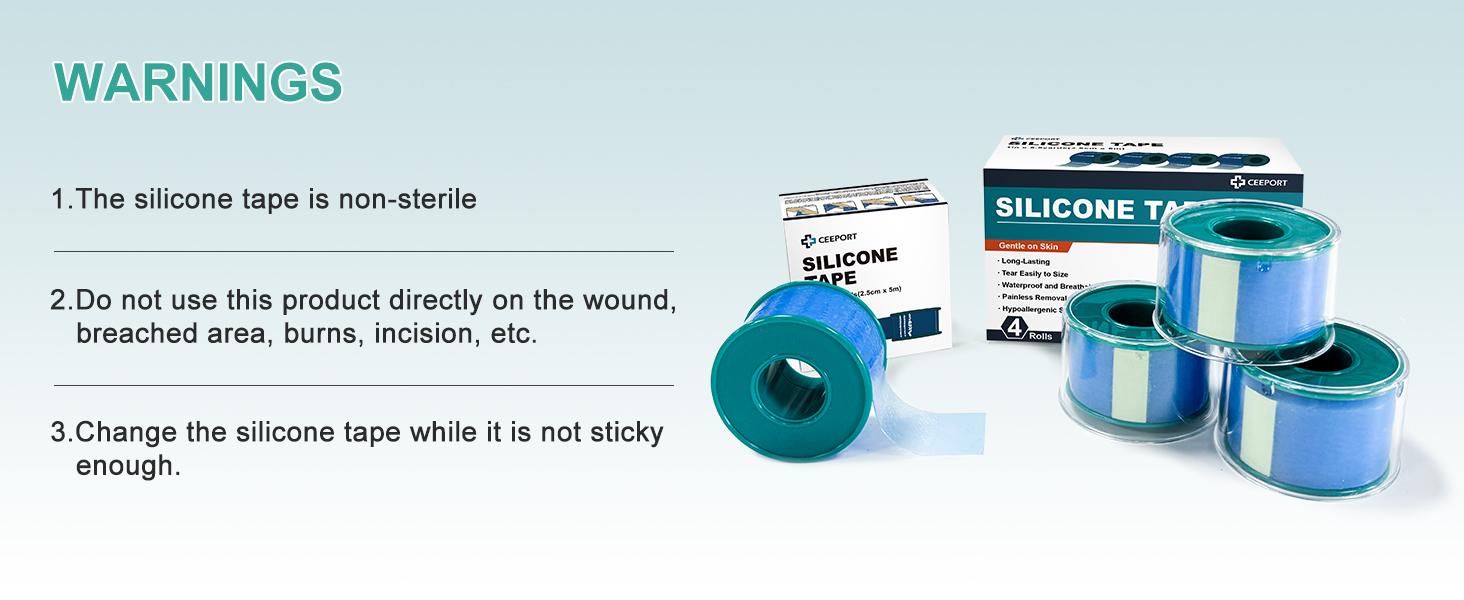 blue silicone tape medical