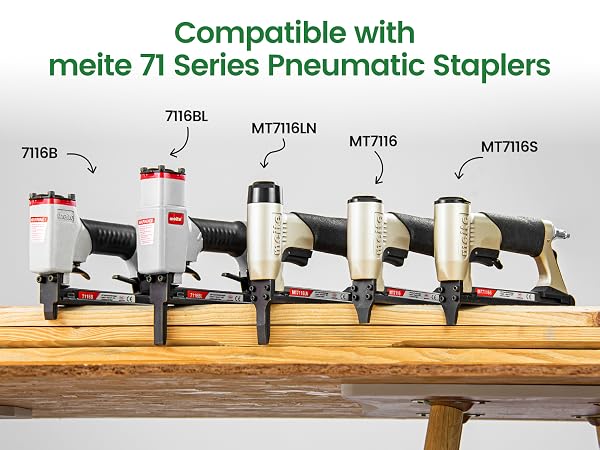 meite 22 Gauge 71 Series 3/8-Inch Crown Wide Galvanized Staples for Upholstery Stapler