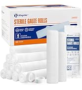 Sterile Gauze Rolls, 6in x 4.1 Yards, Conforming Stretch Gauze Bandage, Pack of 6, Firm Support f...