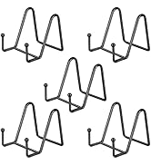 IBosins 5 Pack 3 Inch Small Plate Holder Display Stands, Mini Metal Black Frame Stand for Picture...