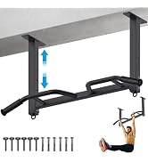 Kipika 32" Ceiling Mounted Pull Up Bar - Heavy Duty, Highly Adjustable, Multifunctional Chin Up B...