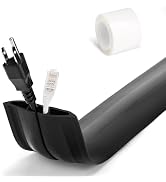 Black Cord Protector Floor, 6FT Floor Cable Covers for Cords, Power Cord Floor Cover, Floor Cable...
