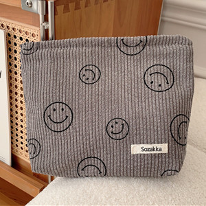 Corduroy Cosmetic Bag Aesthetic Women Handbags Purses