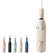 French Style Travel Compact Folding Umbrella with 7CM(2.76in) Hook and Loop Strips/8Ribs/Lightwei...