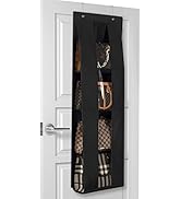 Lirex Over The Door Purse Organizer, Handbag Storage Organizer with 4 Clear Pockets Foldable, Pur...
