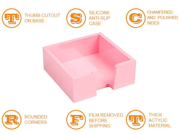 post-it holder for desk pink