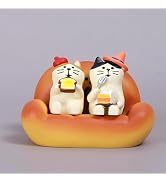 Eysinyge Cat Figurines on Bread Sofa, Miniature Kitty Funny Gifts for Cat Lovers, Halloween Decor...